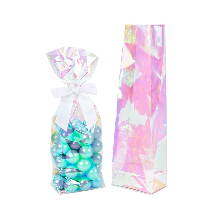 Flachbodenbeutel Irisierend mit Bodenblatt 9x5.5x30.5cm (50 Stück) [HFGPB16]