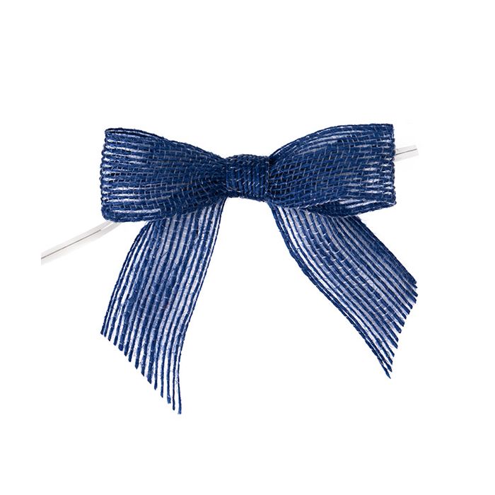 Bows Pre-tied Blue Jute 8,9 cm