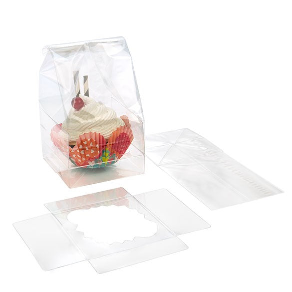 Cupcake-Beutel für 1 Jumbo-Cupcake 10.2x10.2x22.8cm Transparent (100 Stück) [CBG3]