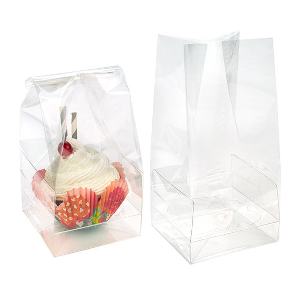 Cupcake-Beutel für 1 Jumbo-Cupcake 10.2x10.2x22.8cm Transparent (100 Stück) [CBG3]