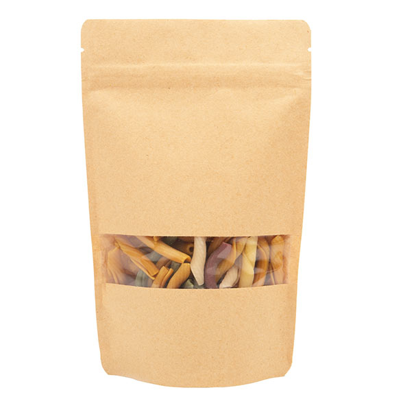 Standbodenbeutel Kraft 13x7x20.5cm | 110 Gramm (100 Stück) [ZBGW3K]