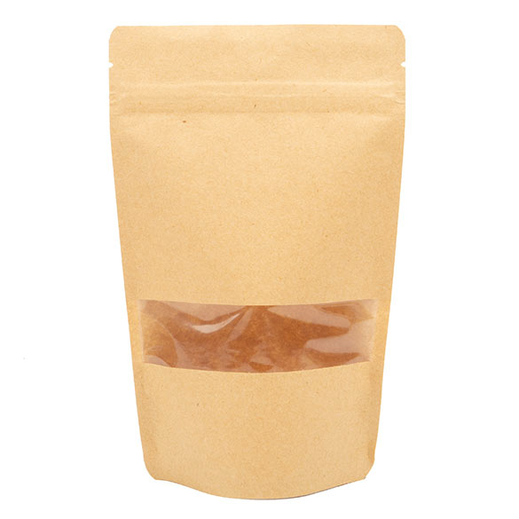 Standbodenbeutel Kraft 13x7x20.5cm | 110 Gramm (100 Stück) [ZBGW3K]