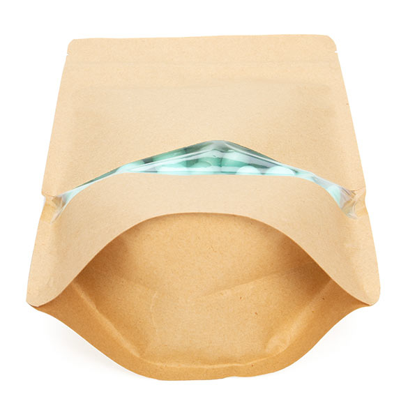 Standbodenbeutel Kraft 17x9x28.5cm | 340 Gramm (100 Stück) [ZBGW4K]