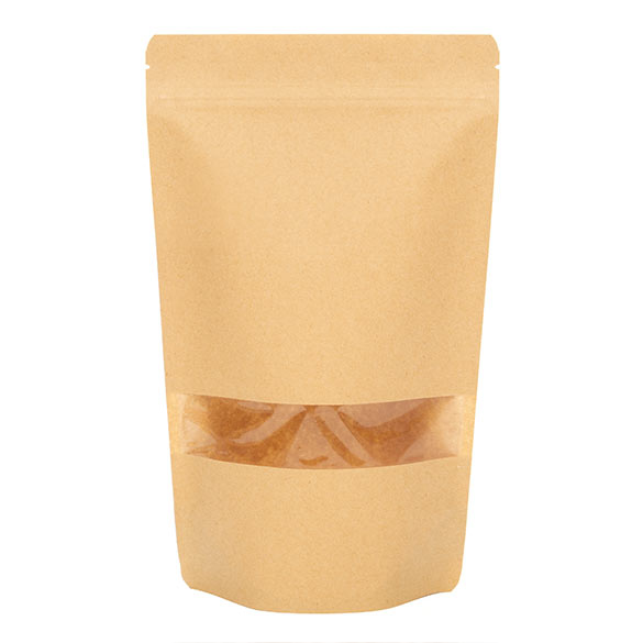 Standbodenbeutel Kraft 17x9x28.5cm | 340 Gramm (100 Stück) [ZBGW4K]