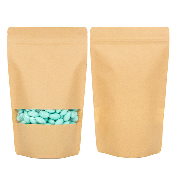 Standbodenbeutel Kraft 17x9x28.5cm | 340 Gramm (100 Stück) [ZBGW4K]