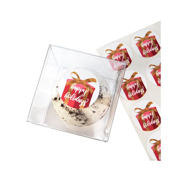 Sticker Rund Rot/Weiß mit Weiß Text 3,8 cm (1 Blatt) [LS1HHH]