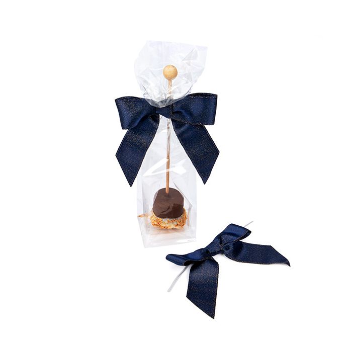 Schleife vorgebunden Metallic Midnight Blau 8,9 cm (25 Stück) [MBOWM]