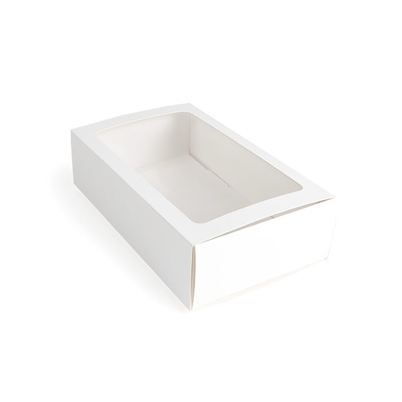 Zweiteilige Papierschachteln Weiß 21x12,7x5,7 cm (25 Stück) [MBS10W]