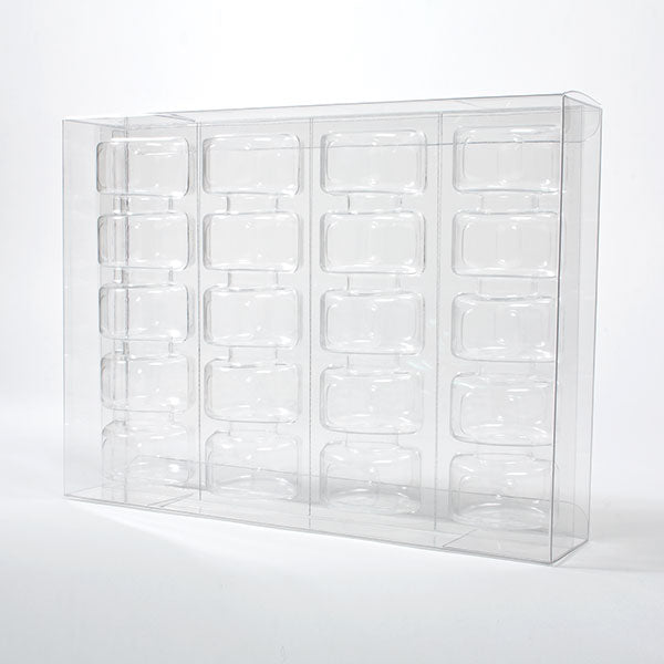 Macaron-Schachteln für 20 Macarons 25.9x5.1x19.1cm Transparent (25 Stück) [MBS4]