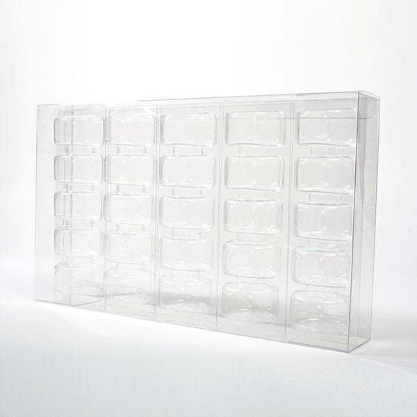 Macaron-Schachteln für 25 Macarons 32.2x5.1x19.1cm Transparent (25 Stück) [MBS5]