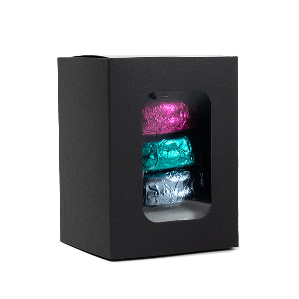 Zweiteilige Papierschachteln Schwarz 9,5x6,4x5,7 cm (25 Stück) [MBS8B]