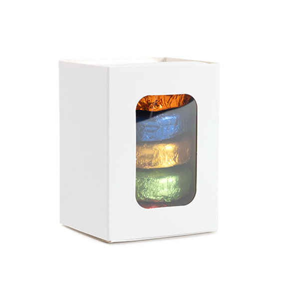 Zweiteilige Papierschachteln Weiß 9,5x6,4x5,7 cm (25 Stück) [MBS8W]