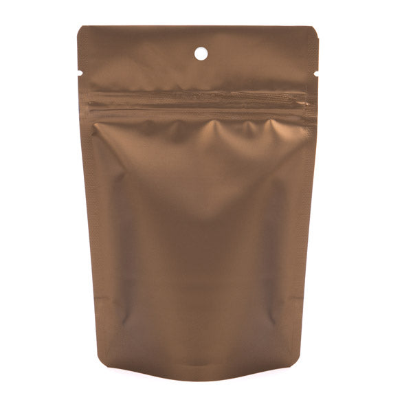 Standbodenbeutel Bronze mit Aufhängeloch 10,2x6x15,2 cm (100 Stück) [ZBGM2BZH]