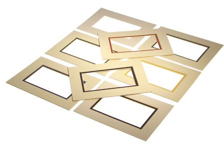 Fertig-Passepartouts 9.2 x 14.3cm Fenster - Elfenbein/Terrakotta doppelte Dicke - 12.7 x 17.8cm Außenrahmen (10 Stück) [MD20115]