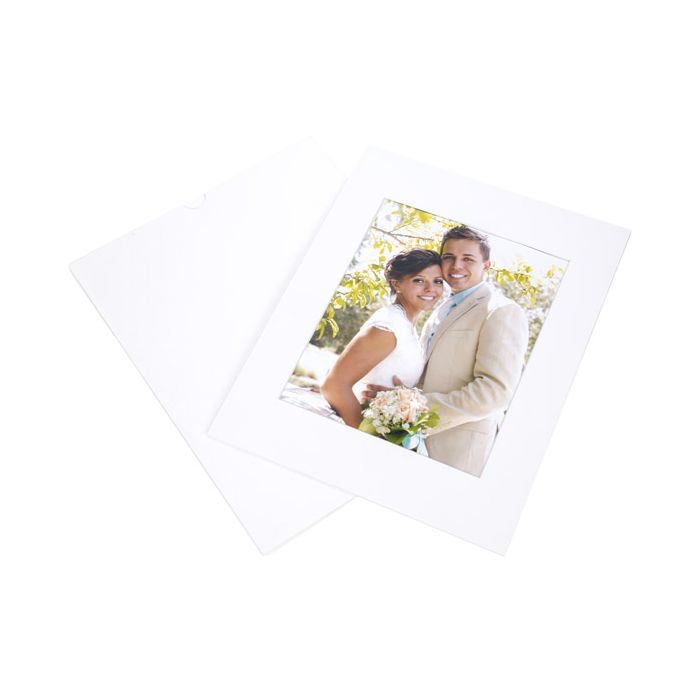 Fertig-Passepartouts Weiß 27.9x35.6cm mit 19 x 24cm Ausschnitt (10 Stück) [MS40002]