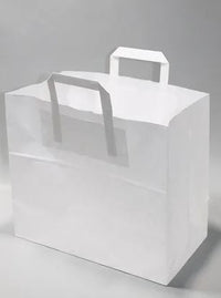 Paper Carrier Bags 26x17x26cm White Kraft 70 g/qm
