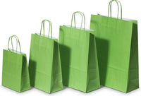 Paper Carrier Bags Green 26+12x35cm Kraft 90 grams
