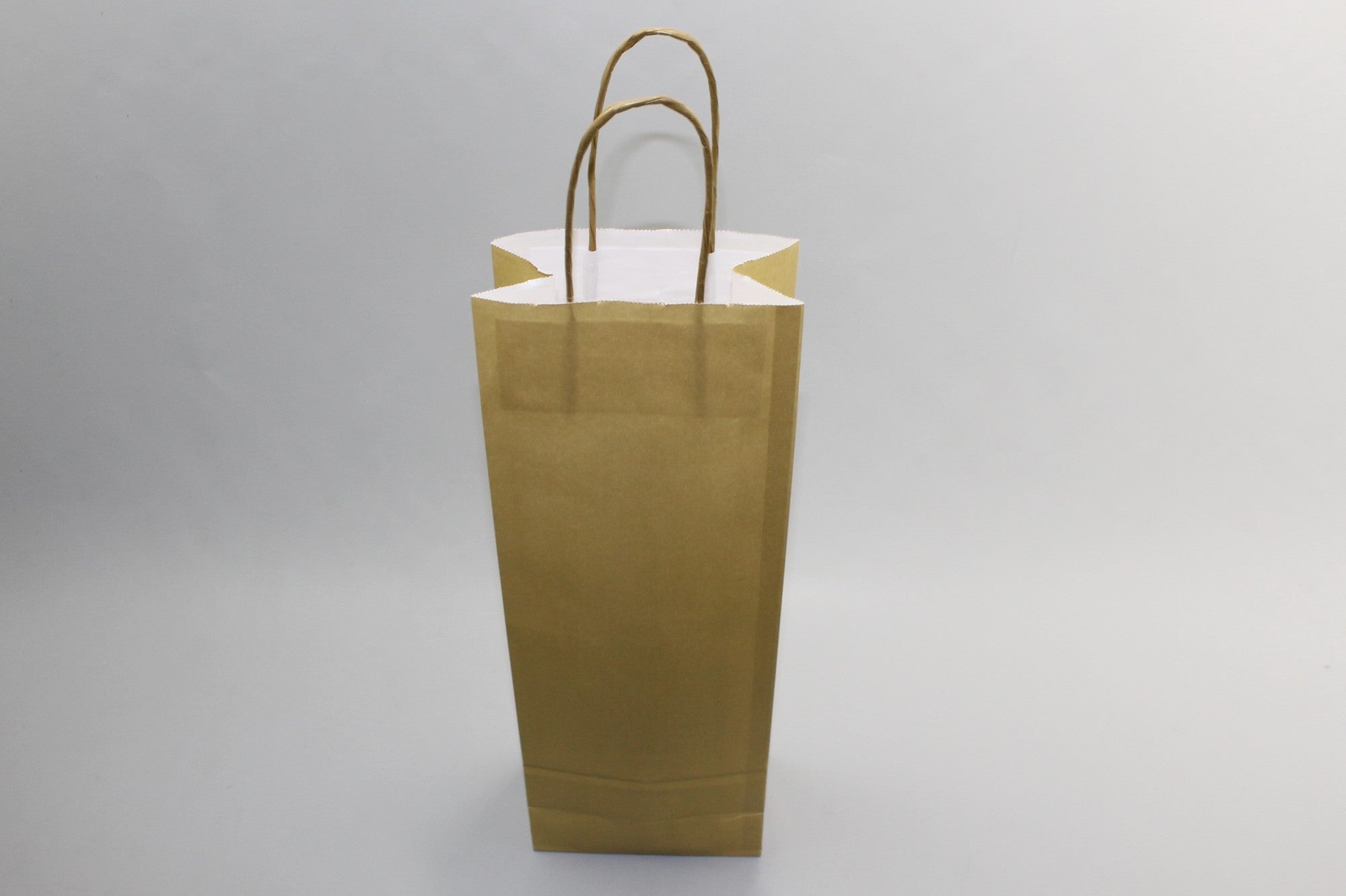 Papiertragetaschen für Flaschen 14x8x39cm Gold (50 Stück) [PAWF1439GO]