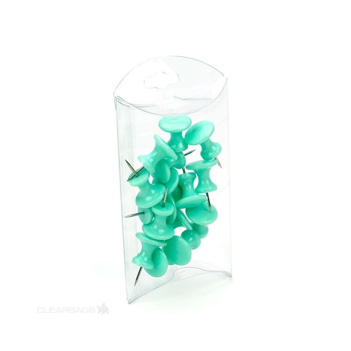 Kissenschachteln Transparent 6.4x2.2x10.2cm mit Aufhängeloch (25 Stück) [PB100]