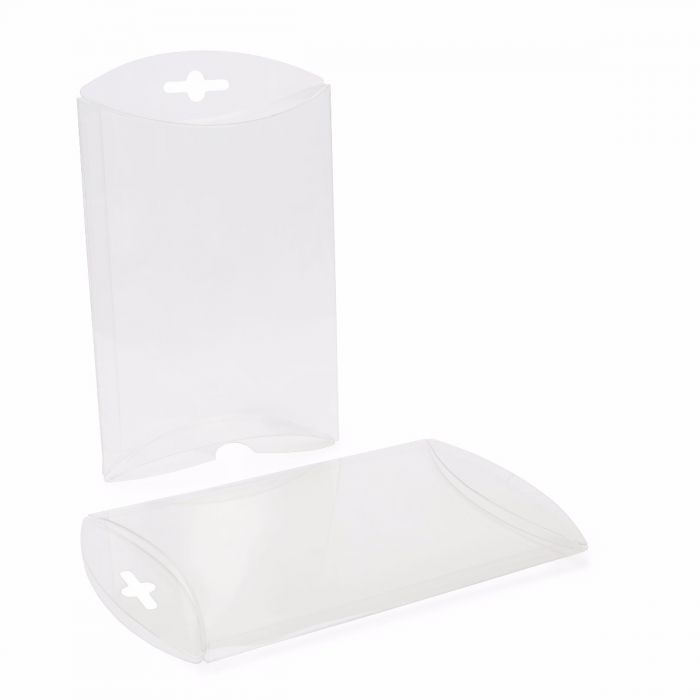 Kissenschachteln Transparent 12.7x3.2x17.8cm mit Aufhängeloch (25 Stück) [PB78]