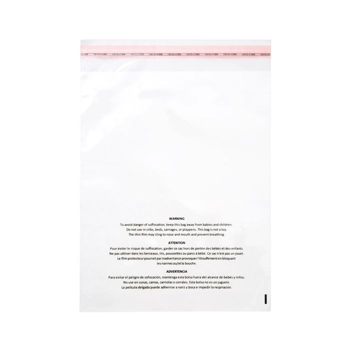 Plastic Bags with Suffocation Warning 15.2x22.9cm Reclosable