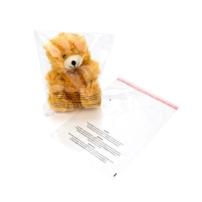 Plastikbeutel 15.2x22.9cm mit Erstickungswarnung - Wiederverschließbar (100 Stück) [PFW169]