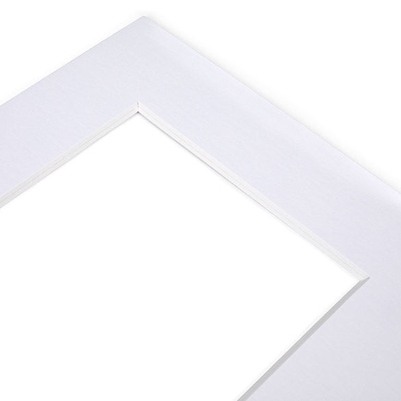 Fertig-Passepartouts mit 19.4x24.5cm Fenster - Weiß/Weiß - 27.9x35.6cm Außenrahmen (10 Stück) [MT20002]