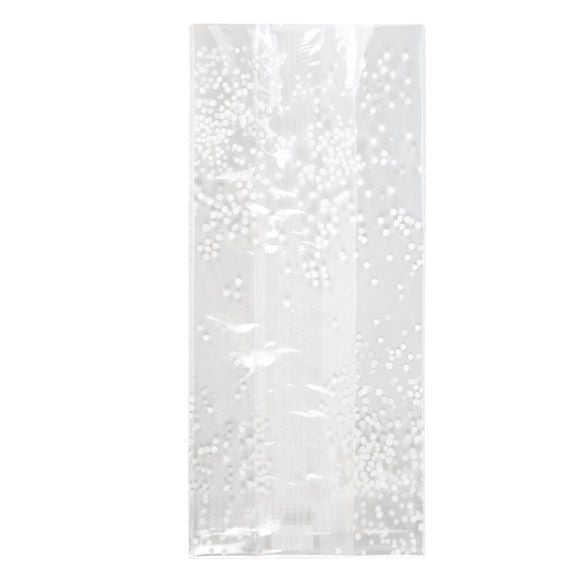 Bedruckte Beutel feine Punkte Weiß 10,2x6,4x24,1cm mit Seitenfalten (100 Stück) [G4SW]