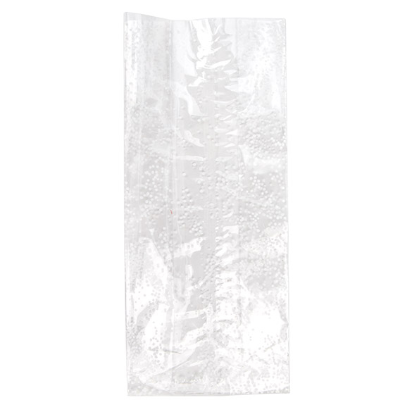 Bedruckte Beutel feine Punkte Weiß 12.5x8x29 cm mit Seitenfalten (100 Stück) [G5SW]