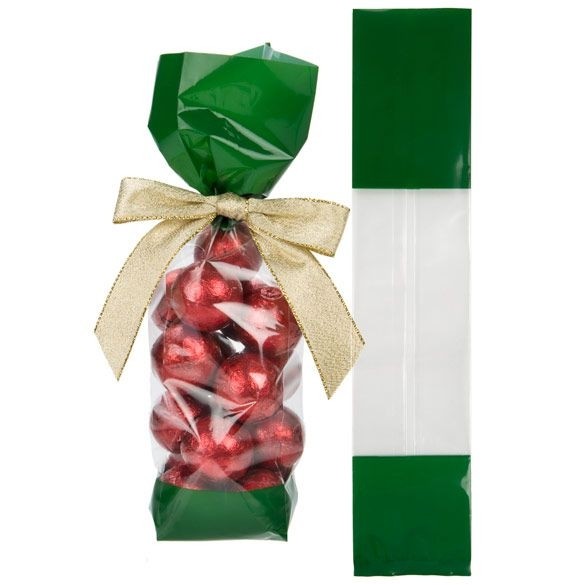 Bedruckte Beutel Grün - 5.1x4.8x24.1cm mit Seitenfalten (100 Stück) [G1GR]