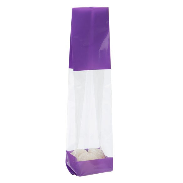 Bedruckte Beutel Lila - 5.1x4.8x24.1cm mit Seitenfalten (100 Stück) [G1PL]