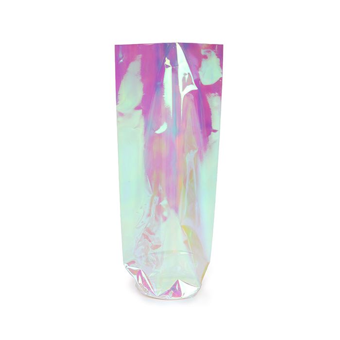 Plastikbeutel Runde Boden Schillernd 7x25,4 cm mit Bodenblatt (50 Stück) [RPBGH2]