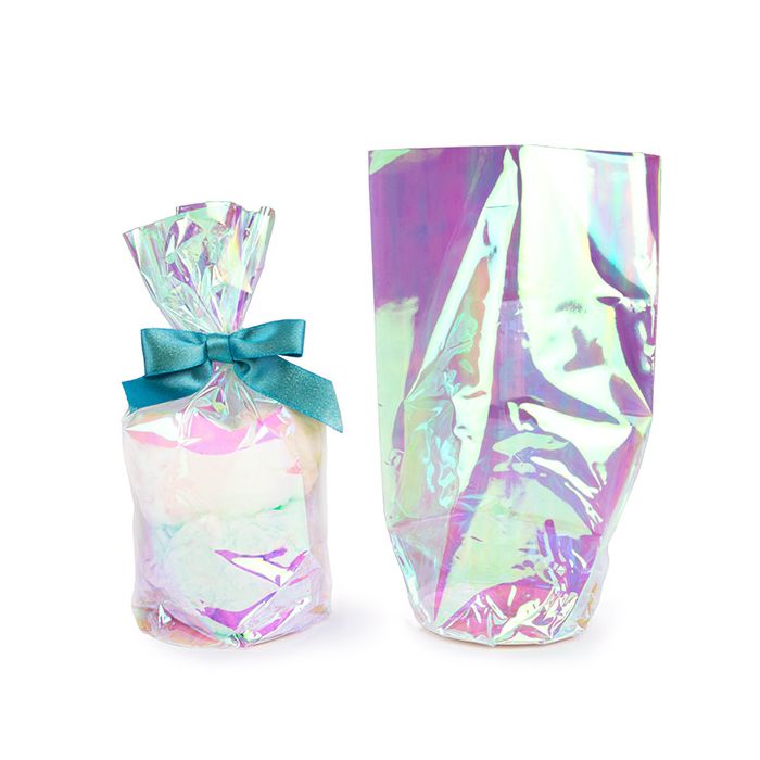 Plastikbeutel Runde Boden Schillernd 10,2x25,4 cm mit Bodenblatt (50 Stück) [RPBGH4]