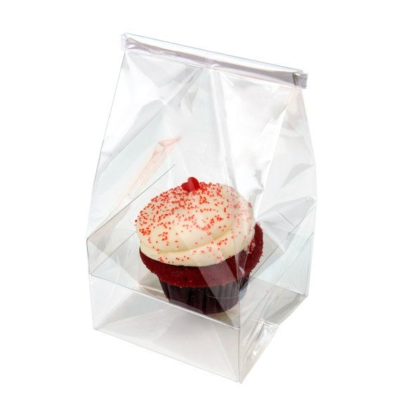 Cupcake-Beutel für 1 Cupcake 10.2x10.2x22.9cm Transparent (100 Stück) [CBG1XL]