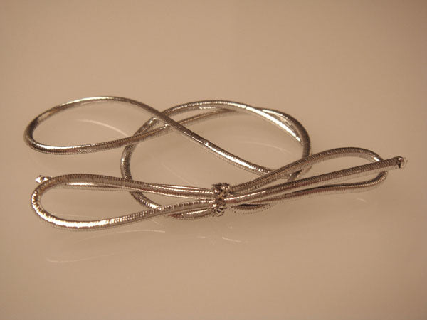 Dekorative Schleifen metallisch Silber 20cm (50 Stück) [8MS]