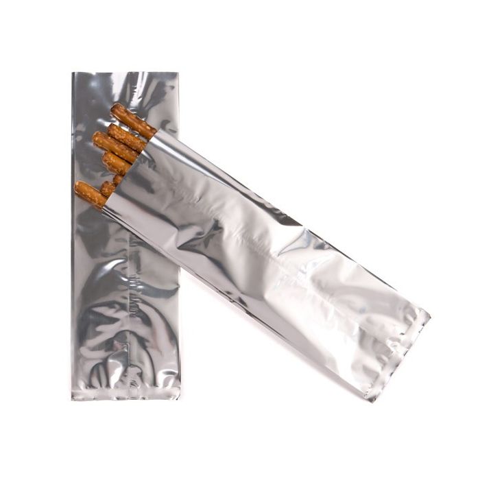 Plastikbeutel Silber 10.2x30.5cm Metallisiert und Verschweißbar (100 Stück) [SMB412S]