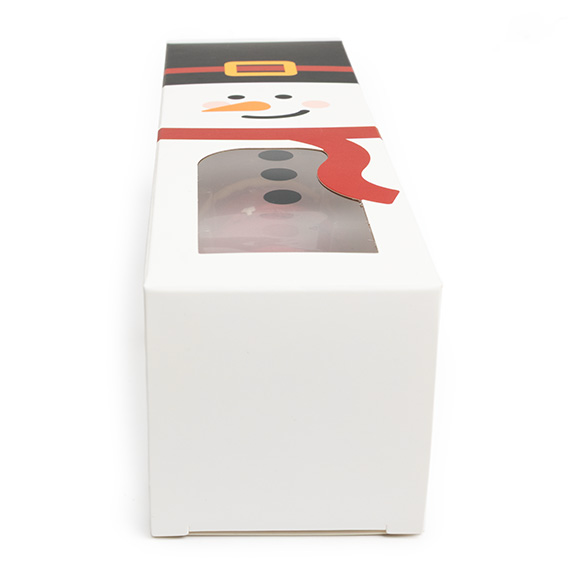 Schneemann Papierschachtel mit Sichtfenster 5,7x5,7x20,3 cm (25 Stück) [SKB228SN]