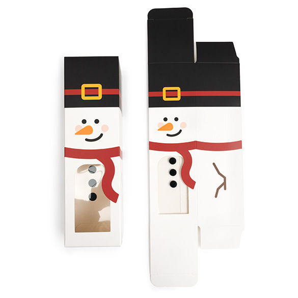 Schneemann Papierschachtel mit Sichtfenster 5,7x5,7x20,3 cm (25 Stück) [SKB228SN]