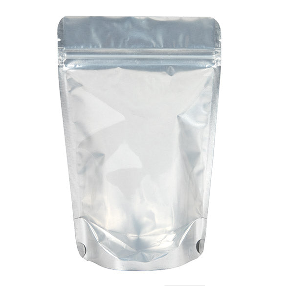 Standbodenbeutel Transparent/Silber 13x7x20.5cm | 110 Gramm (100 Stück) [ZBGS3]