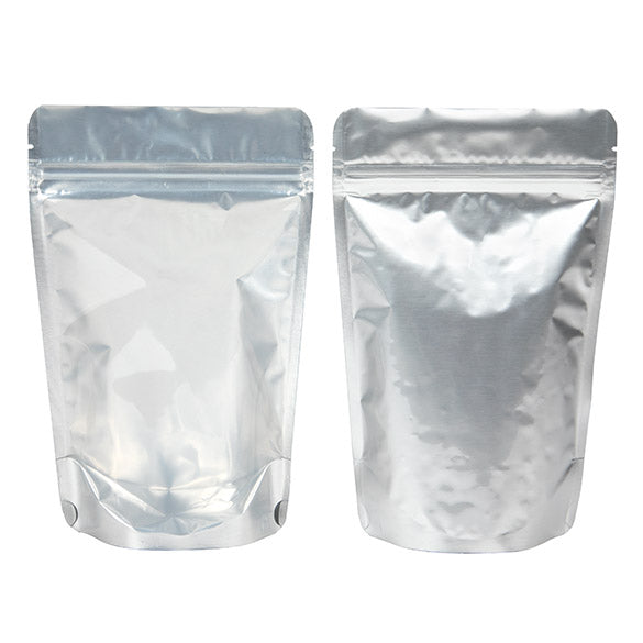 Standbodenbeutel Transparent/Silber 13x7x20.5cm | 110 Gramm (100 Stück) [ZBGS3]