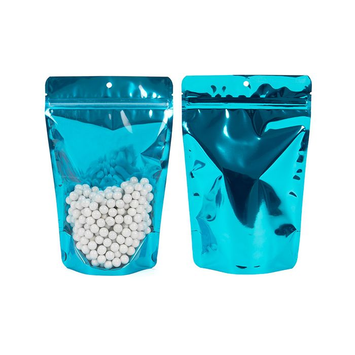 Stand Up Pouches Transparent/Blue 14,9x8,9x23,2cm With Hanghole