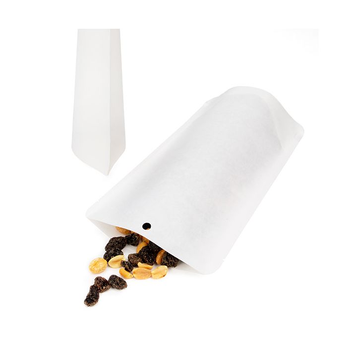 Standbodenbeutel Kraft Weiß Umweltfreundlich 13x7,9x20,6 cm (100 Stück) [SUPEK3W]