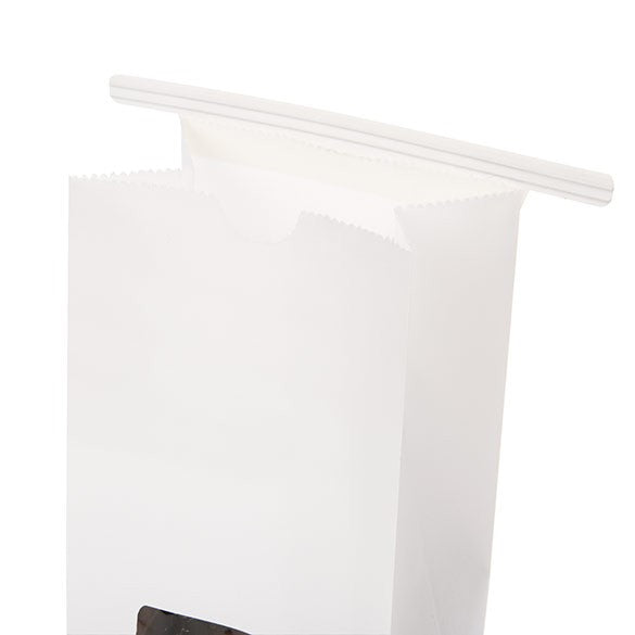 Kraftbeutel Weiß wiederverschließbar 8,6x6,4x19,7cm (100 Stück) [TTW1W]