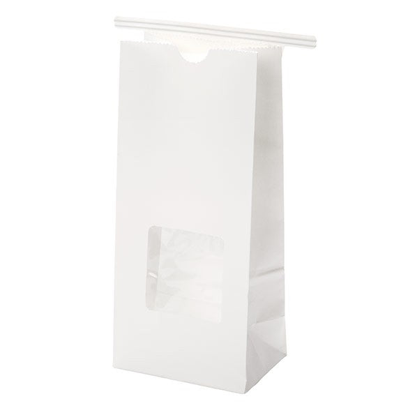 Kraftbeutel Weiß wiederverschließbar 8,6x6,4x19,7cm (100 Stück) [TTW1W]