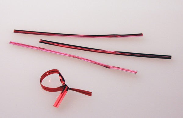 Verschluss-Streifen 15.2x0.4cm Rot metallisch Kunststoff (1,000 Stück) [TT6MR]