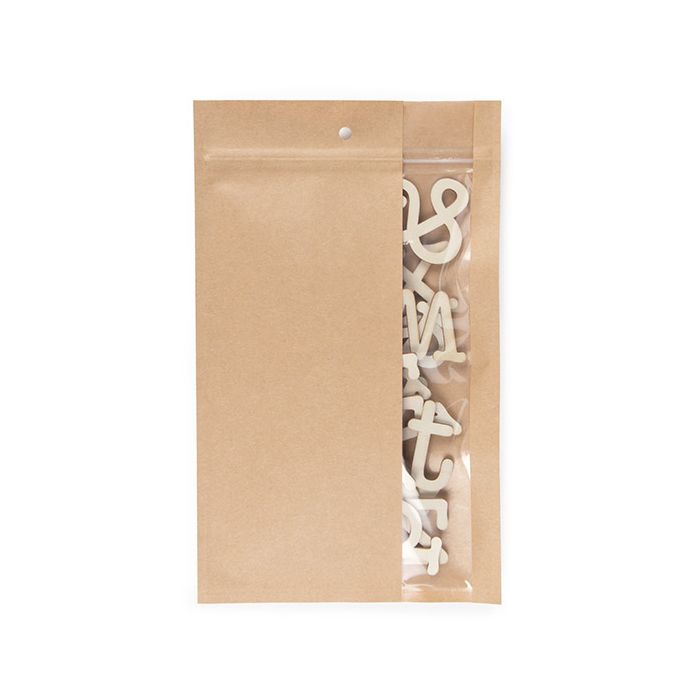 Druckverschlussbeutel Kraft mit vertikalem Fenster 15.2x23.5 cm (100 Stück) [HZBV7K]