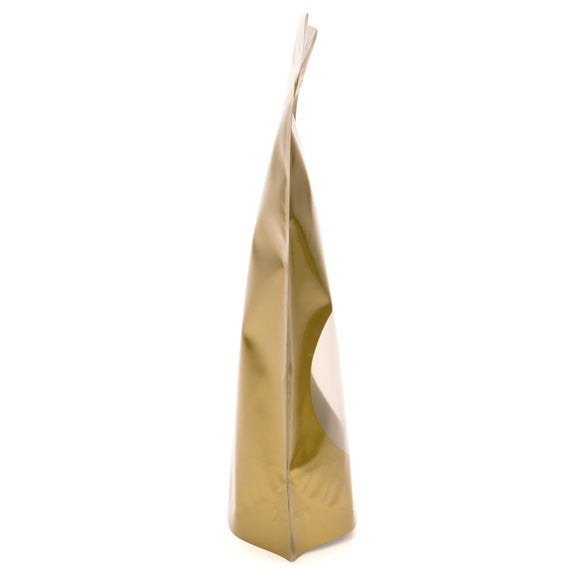 Standbodenbeutel Gold 21x9x29cm | 510 Gramm mit rundem Fenster (100 Stück) [ZBGO5G]