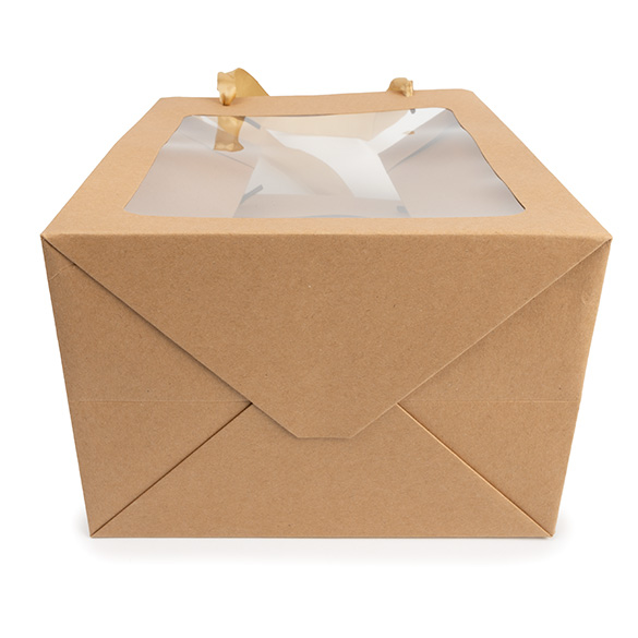 Geschenkbeutel Kraft mit Sichtfenster 17,8x12,7x24,9 cm (10 Stück) [GMBW2K]