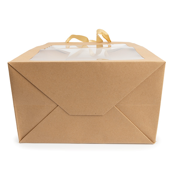 Geschenkbeutel Kraft mit Sichtfenster 24,9x15,2x35,1 cm (10 Stück) [GMBW3K]