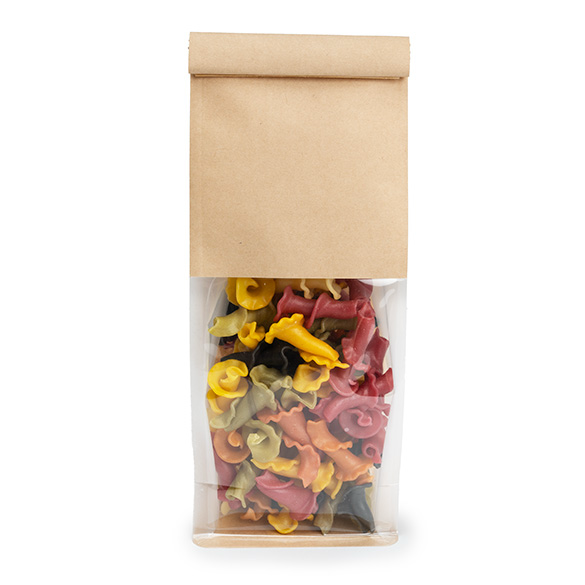 Kraft Box Bottom Tin Tie Gusset Bag  8,9x6,4x25,4cm